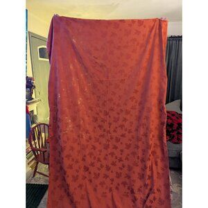 Damask Tablecloth 58 X 90 Elegant Fall Leaves Rectangle Brick/Rust Thanksgiving